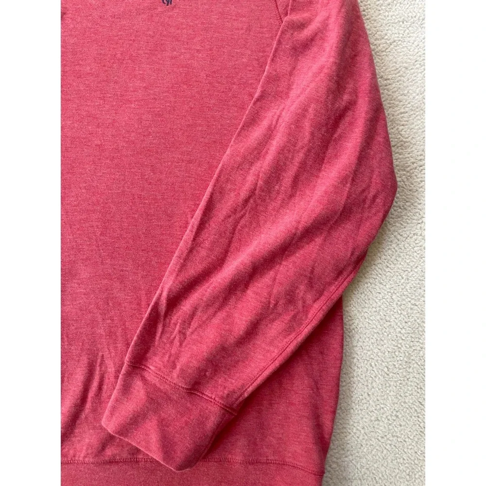 Polo Ralph Lauren Mens XL Pullover Orange Heather Performance Quarter Zip Salmon